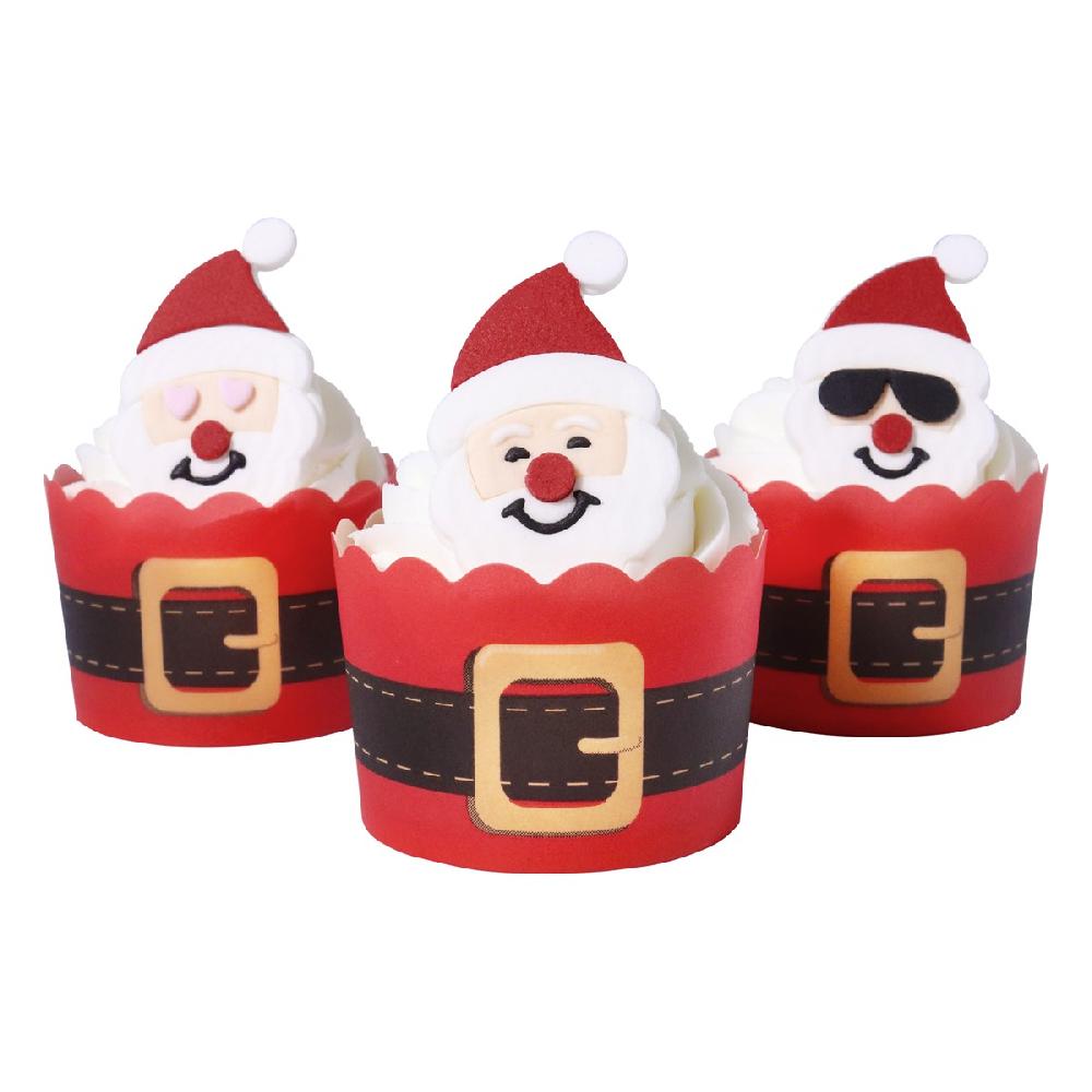 Pme Christmas Cupcake Decorating Kit - Emoji Santa (Set Of 6)