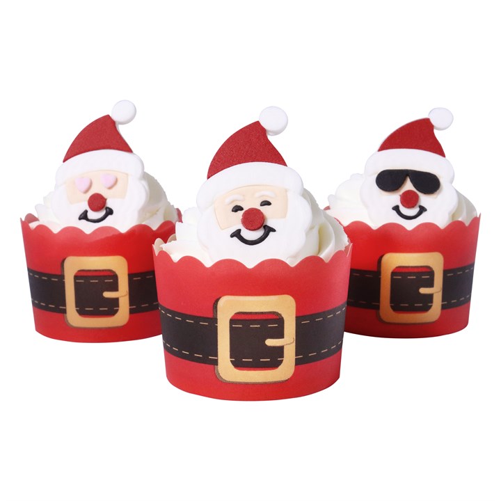 Pme Christmas Cupcake Decorating Kit - Emoji Santa (Set Of 6)
