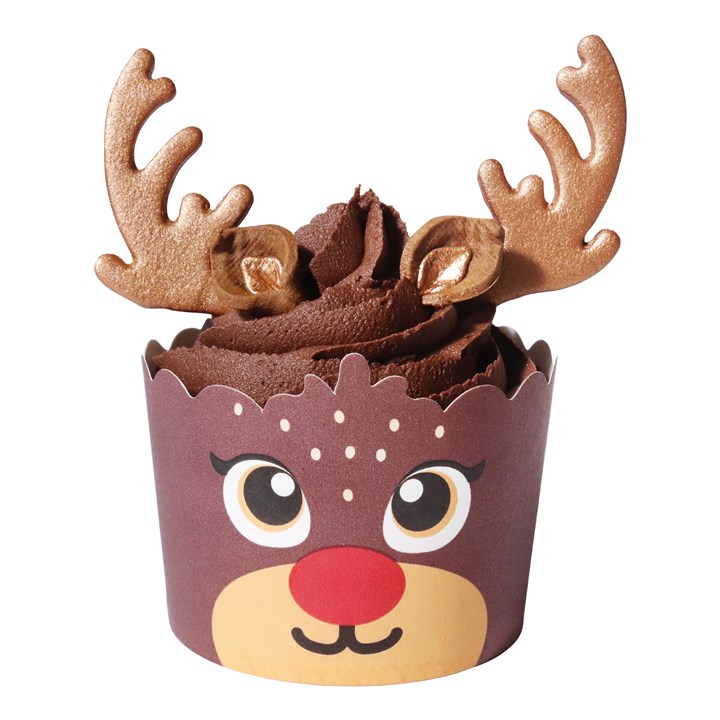 Pme Christmas Cupcake Decorating Kit - Reindeers (Set Of 6)