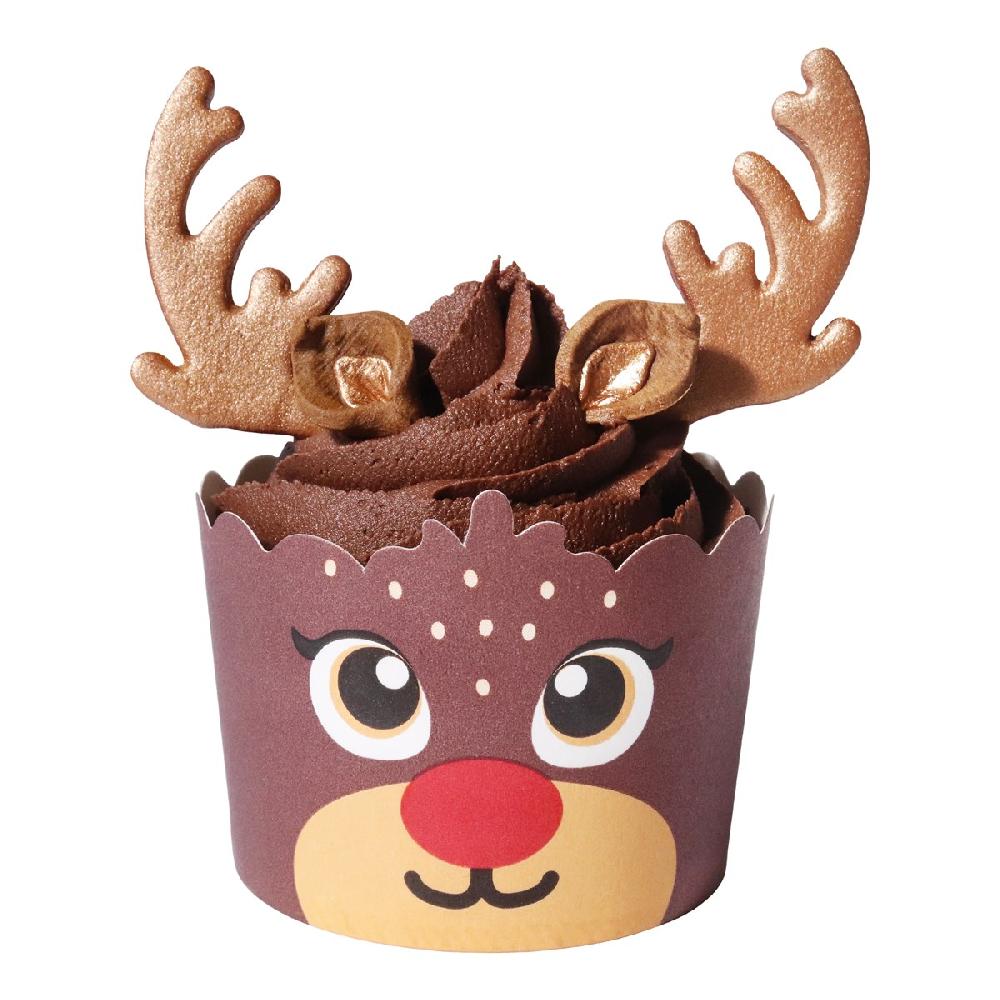 Pme Christmas Cupcake Decorating Kit - Reindeers (Set Of 6)