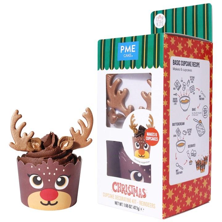 pme Christmas Cupcake Decorating Kit - Reindeers (Set of 6)