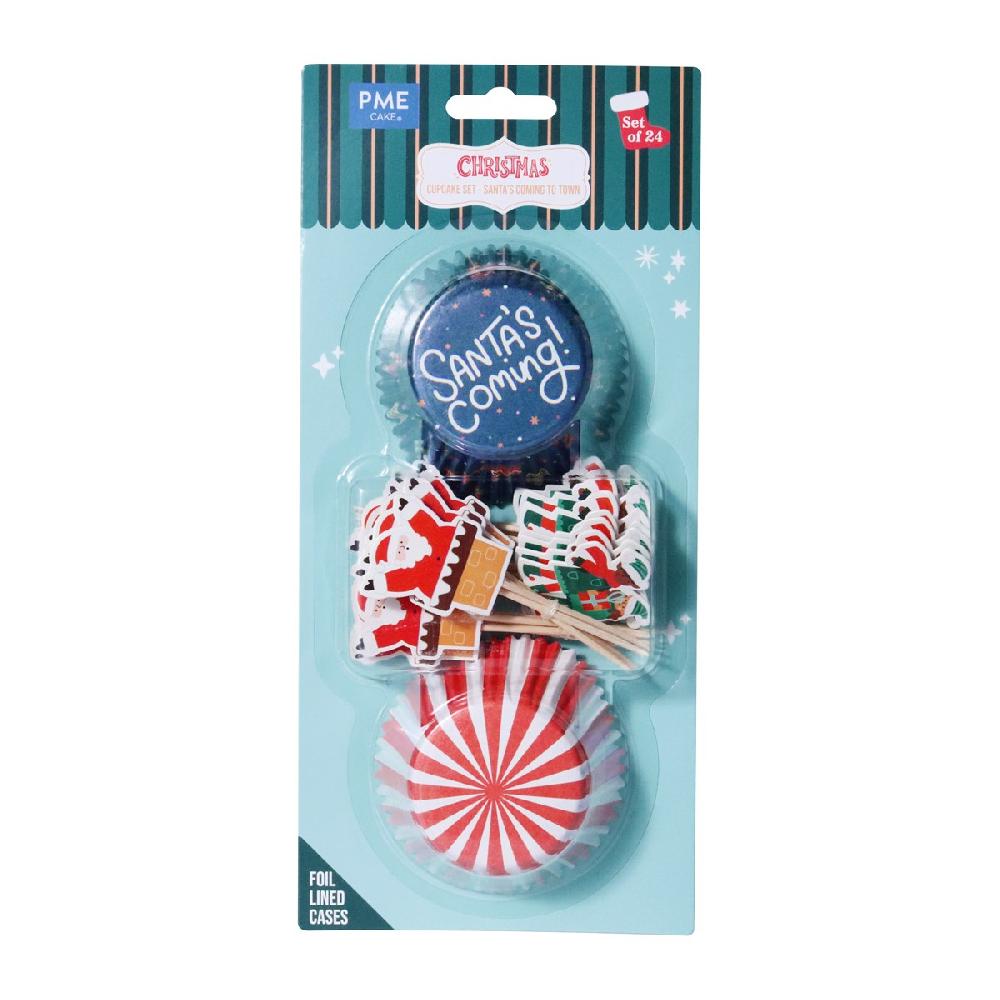 Pme Christmas Cupcake & Topper Set Of 24 - Santa's Coming To Town