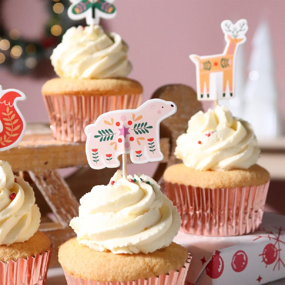 Pme Christmas Cupcake Toppers - Enchanted Forest (Pack Of 24)