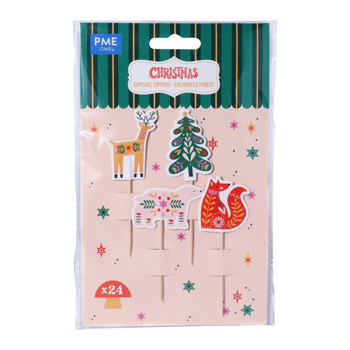 pme Christmas Cupcake Toppers - Enchanted Forest (Pack of 24)
