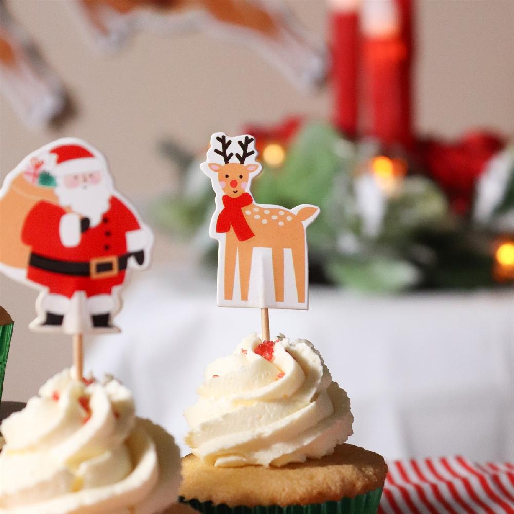 Pme Christmas Cupcake Toppers - Santa & Friends (Pack Of 24)