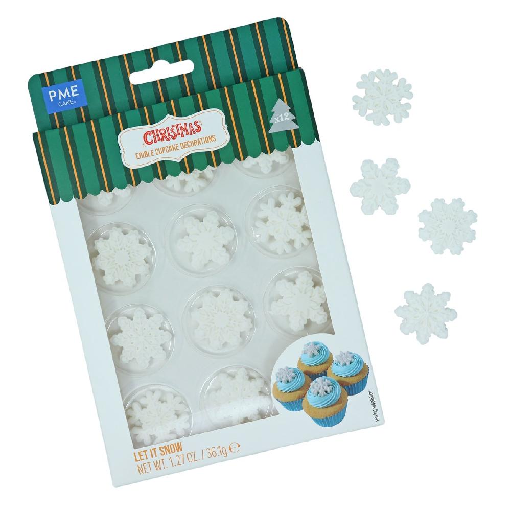 Pme Christmas Edible Sugar Decorations - Let It Snow (Pack Of 12)