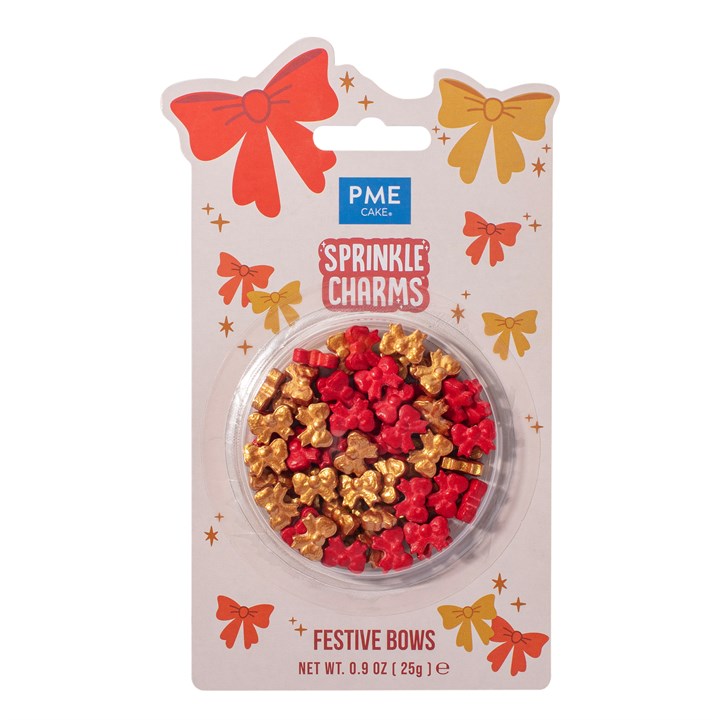 pme Christmas Festive Bow Sprinkle Charms (25g / 0.9oz)