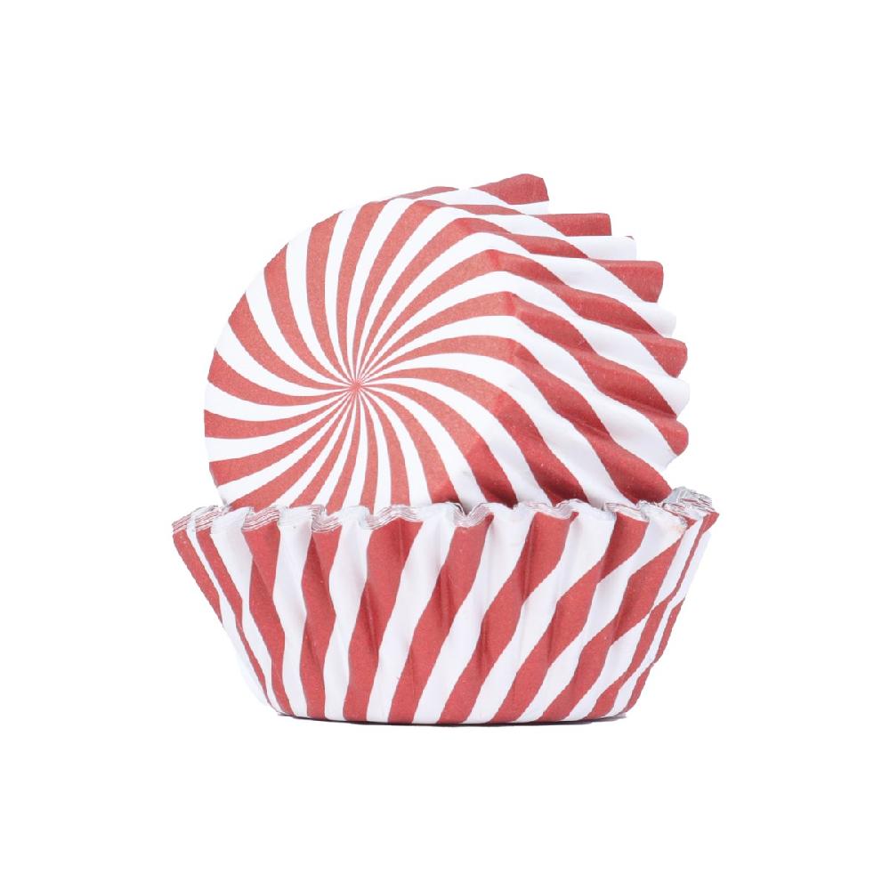 Pme Christmas Foil-lined Cupcake Cases - Candy Cane Stripes (Pack Of 30)