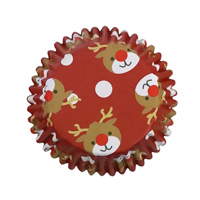 pme Christmas Foil-lined Cupcake Cases - Reindeer (Pack of 30)