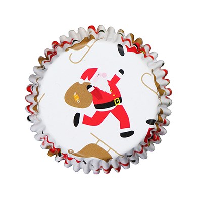 Pme Christmas Foil-lined Cupcake Cases - Santa & Sleigh (Pack Of 30)