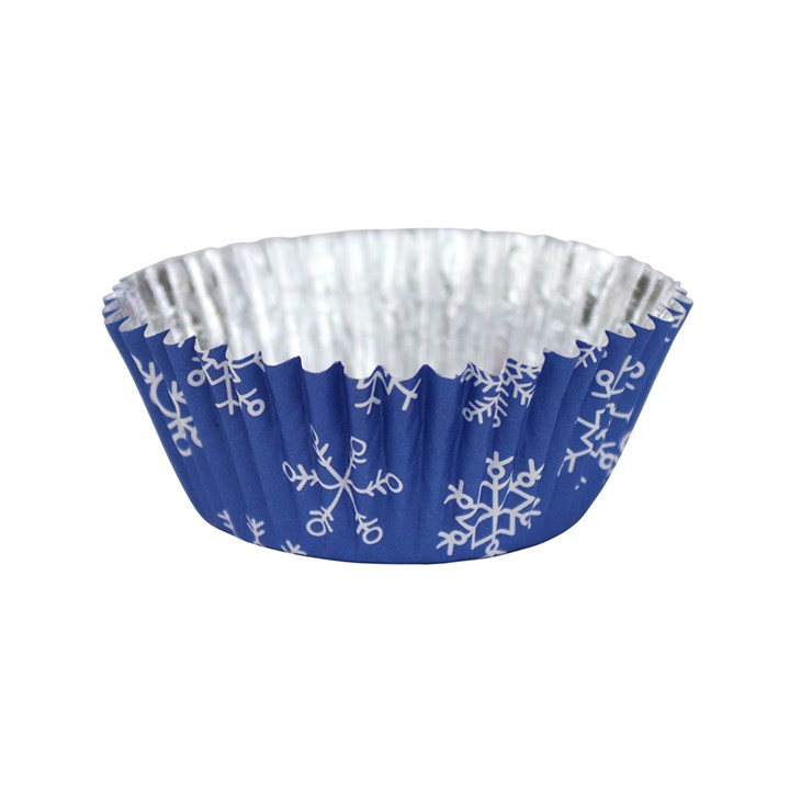Pme Christmas Foil-lined Cupcake Cases - Snowflakes (Pack Of 30)