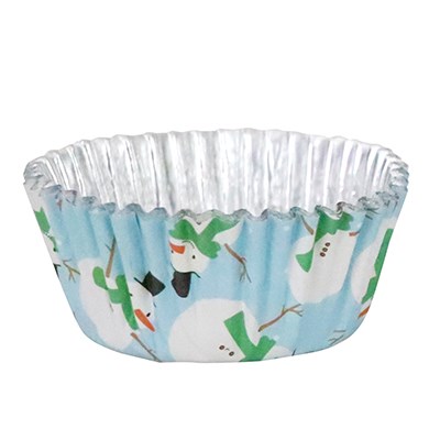 Pme Christmas Foil-lined Cupcake Cases - Snowman (Pack Of 30)