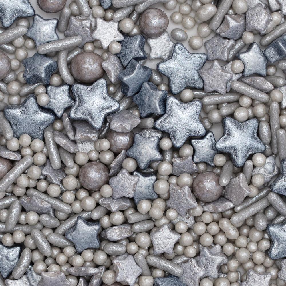 Pme Christmas Novelty Silver Snowflake Sprinkles (76g / 2.68oz)