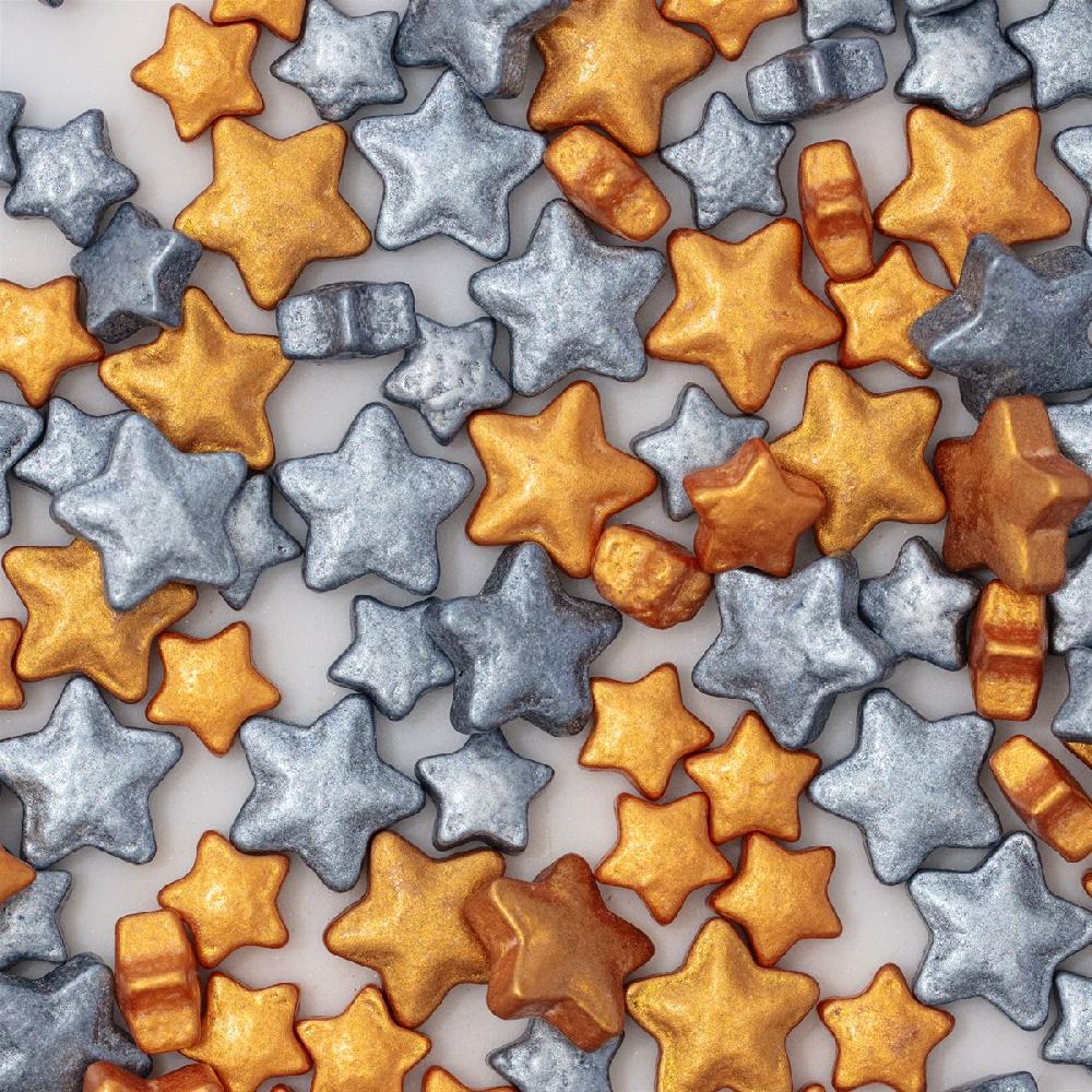 Pme Christmas Star Gold & Silver Sprinkle Charms (25g / 0.9oz)