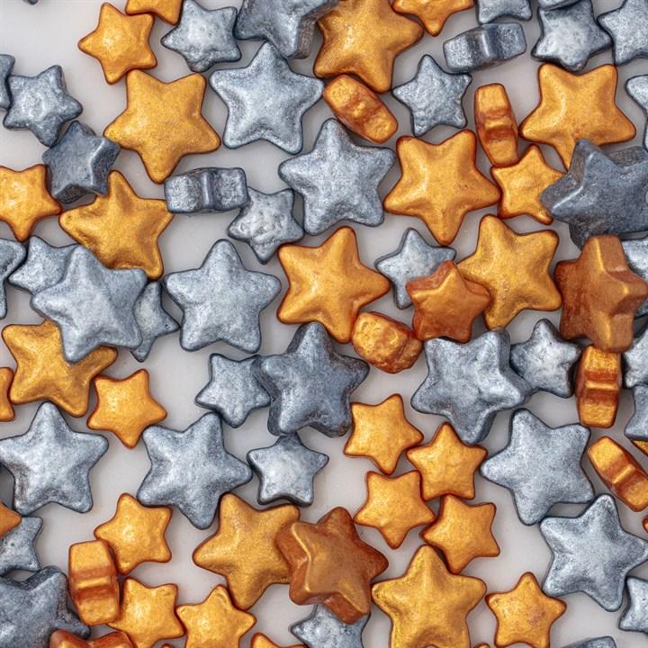 Pme Christmas Star Gold & Silver Sprinkle Charms (25g / 0.9oz)