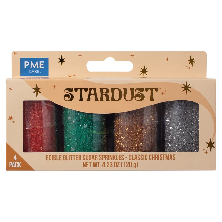 Pme Christmas Stardust Edible Glitter 4 Colours Set
