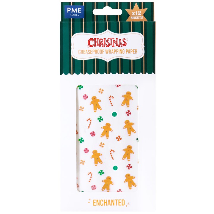 pme Christmas Wrapping Parchment Paper - Gingerbread (12 sheets)