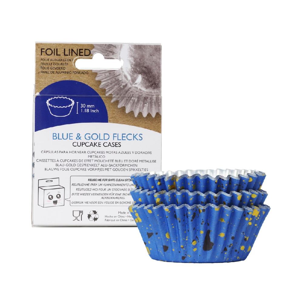 Pme Cupcake Cases Foil Lined – Blue & Gold Flecks Pk/30