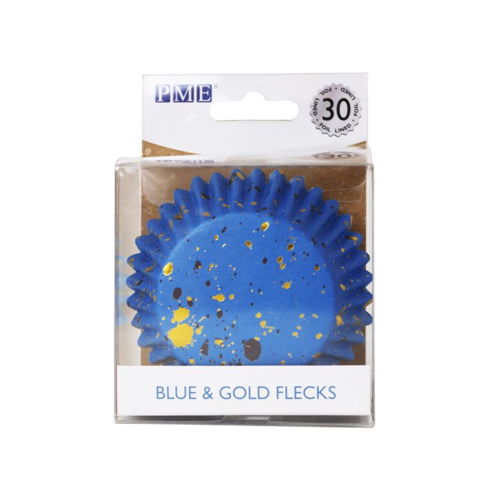 pme Cupcake Cases Foil Lined – Blue & Gold Flecks Pk/30