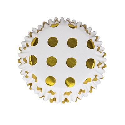 Pme Cupcake Cases Foil Lined - Gold Foil Polka Dots Pk/30