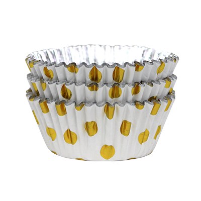 Pme Cupcake Cases Foil Lined - Gold Foil Polka Dots Pk/30