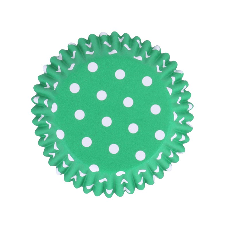 Pme Cupcake Cases Foil Lined - Green Polka Dots Pk/30