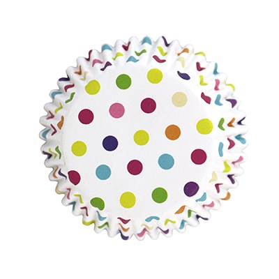pme Cupcake Cases Foil Lined - Multicolour Polka Dots Pk/30