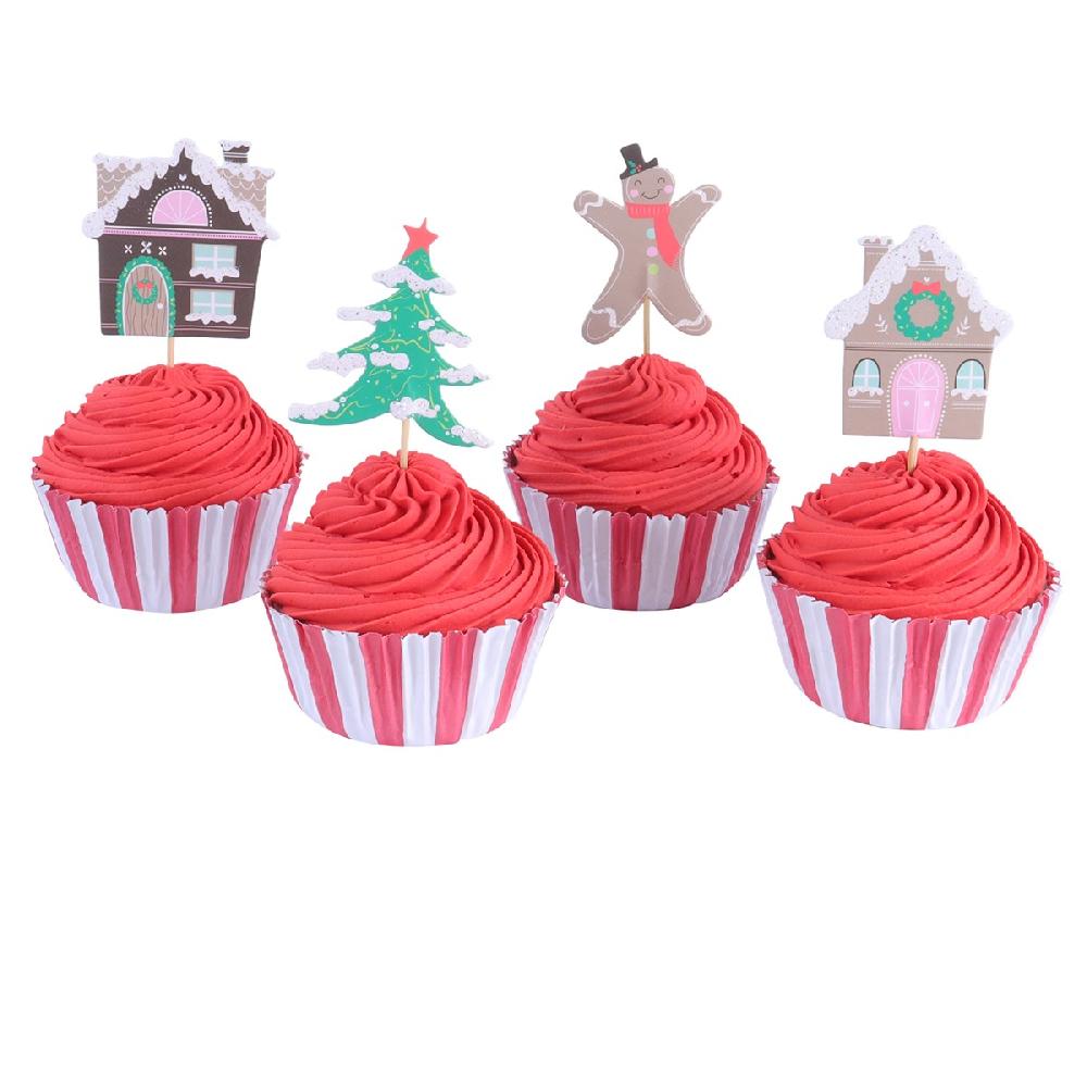 Pme Cupcake Set - Gingerbread Village Christmas (24 Cases And Toppers)