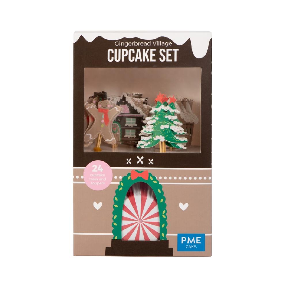 Pme Cupcake Set - Gingerbread Village Christmas (24 Cases And Toppers)