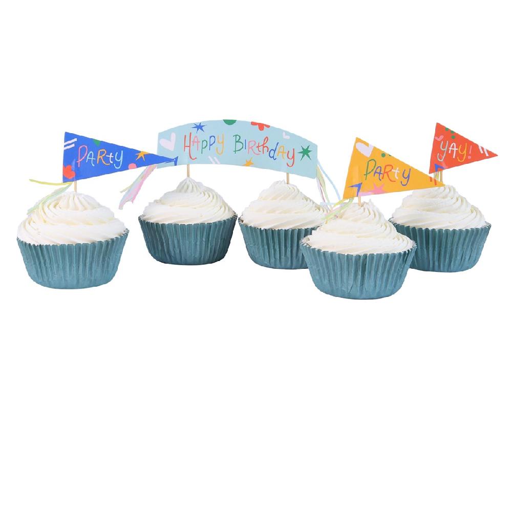 Pme Cupcake Set - Happy Birthday (24 Cases And Toppers)