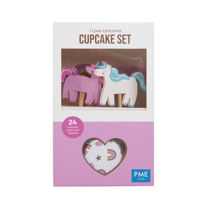 pme Cupcake Set - I Love Unicorns (24 Cases and Toppers)