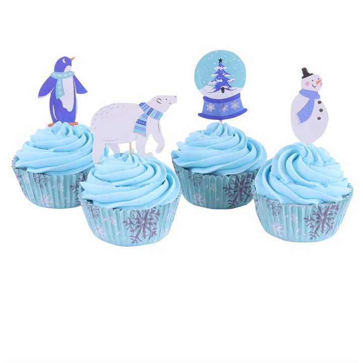 Pme Cupcake Set - Let It Snow Christmas (24 Cases And Toppers)