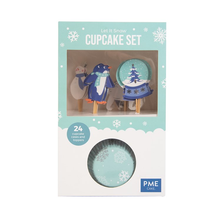pme Cupcake Set - Let it Snow Christmas (24 Cases and Toppers)