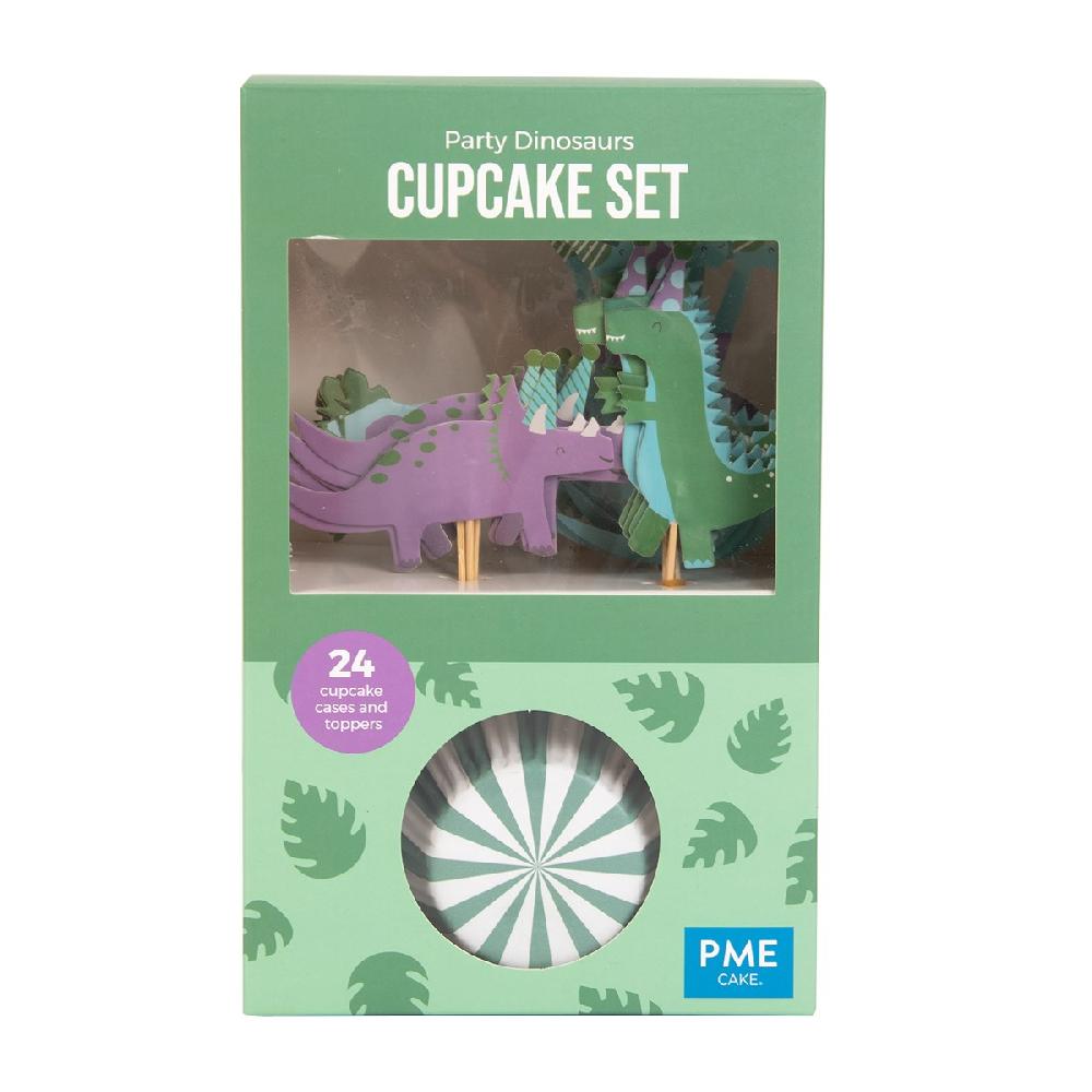 Pme Cupcake Set - Party Dinosaurs (24 Cases And Toppers)