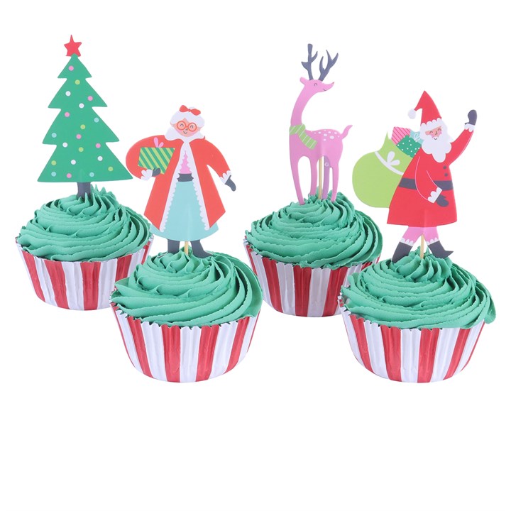 Pme Cupcake Set - Santas Workshop (24 Cases And Toppers)