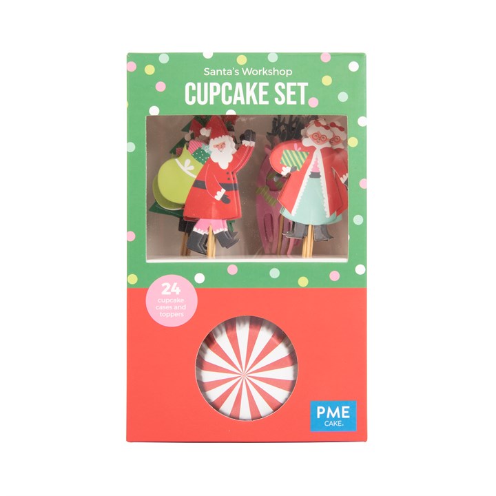 pme Cupcake Set - Santas Workshop (24 Cases and Toppers)