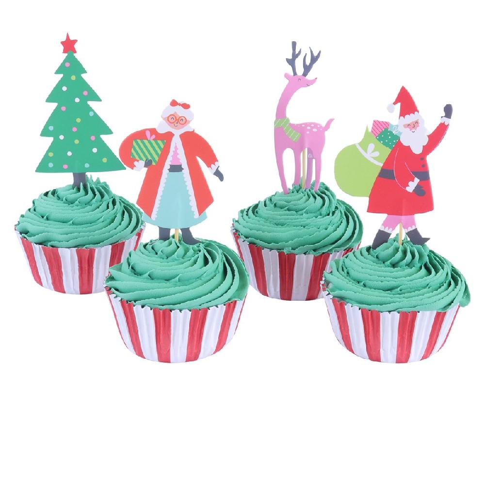 Pme Cupcake Set - Santas Workshop (24 Cases And Toppers)