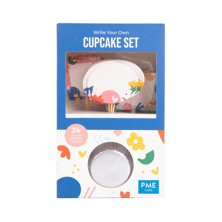 pme Cupcake Set - Write Your Own Message (24 Cases and Toppers)