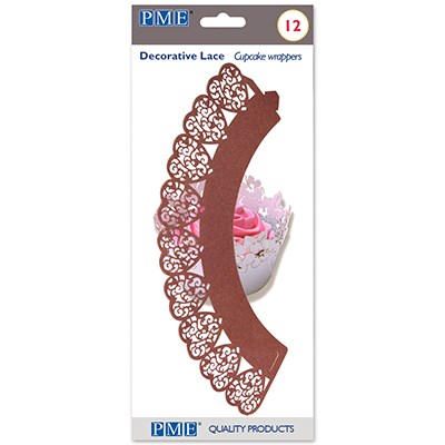 Pme Cupcake Wrappers - Chocolate Heart Cupcake Wrappers Pk/12