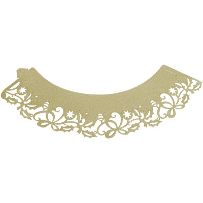 Pme Cupcake Wrappers - Gold Holly Cupcake Wrappers Pk/12