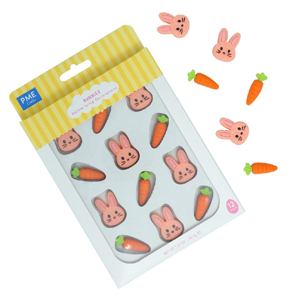 Pme Easter Edible Sugar Decorations - Bunnies (Pack Of 12)