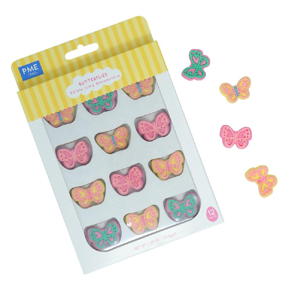 Pme Easter Edible Sugar Decorations - Butterflies (Pack Of 12)