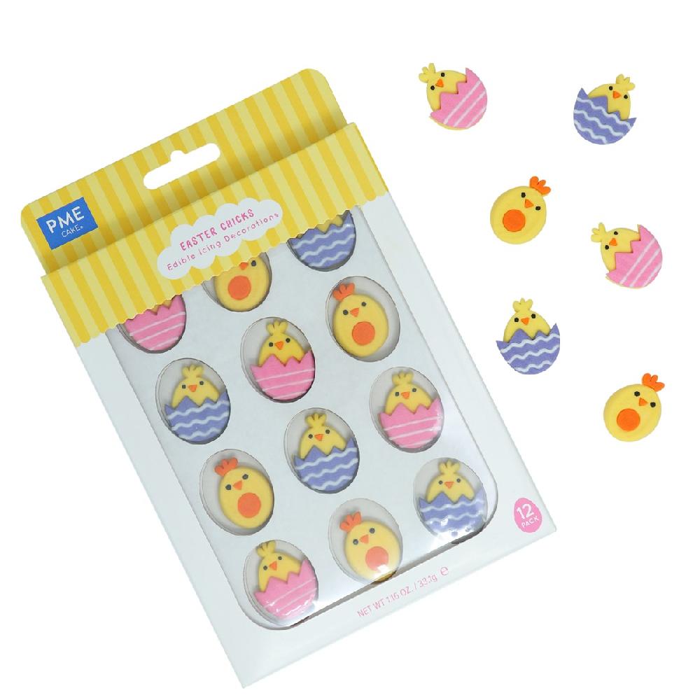Pme Easter Edible Sugar Decorations - Chicks (Pack Of 12)