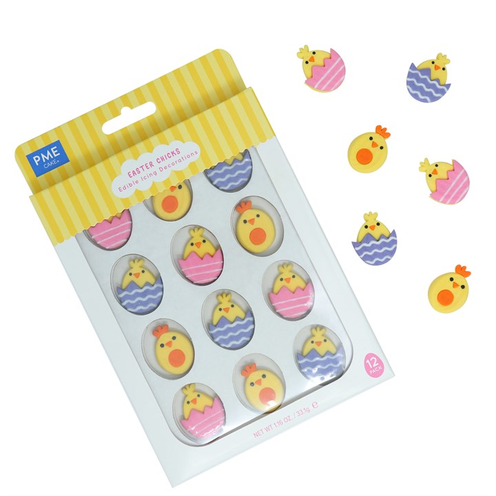 pme Easter Edible Sugar Decorations - Chicks (Pack of 12)
