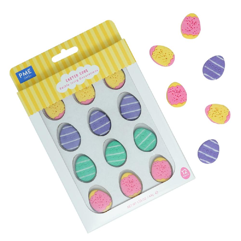 Pme Easter Edible Sugar Decorations - Easter Eggs (Pack Of 12)