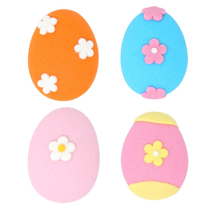 Pme Easter Edible Sugar Decorations - Flower Eggs (Pack Of 12)