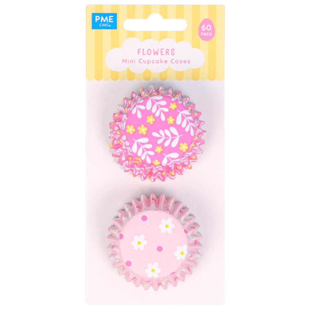 Pme Easter Foil-lined Cupcake Cases Flowers - Mini Size (Pack Of 60)
