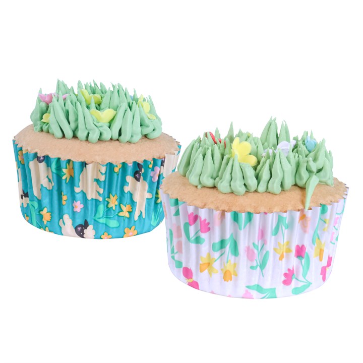 Pme Easter Foil-lined Cupcake Cases - Spring Meadow (Pack Of 60)