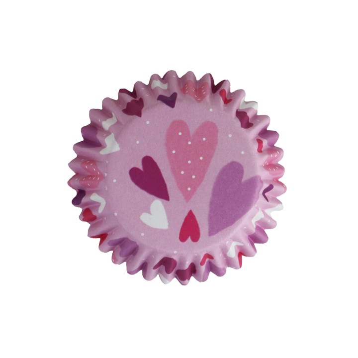 pme Foil-lined Cupcake Cases (Pack of 30) Pink Love Hearts