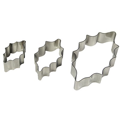 pme Foliage Plunger Cutters - Stainless Steel Cutters - Holly Leaf Set of 3